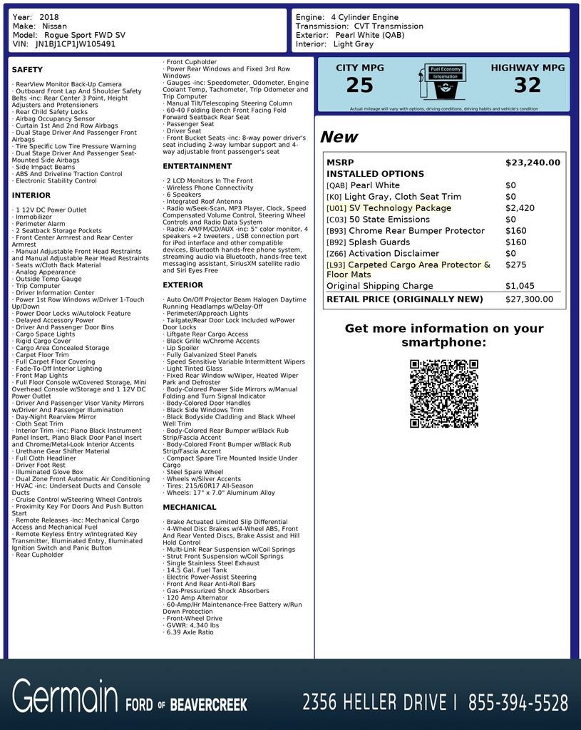 2018 Nissan Rogue Sport SV