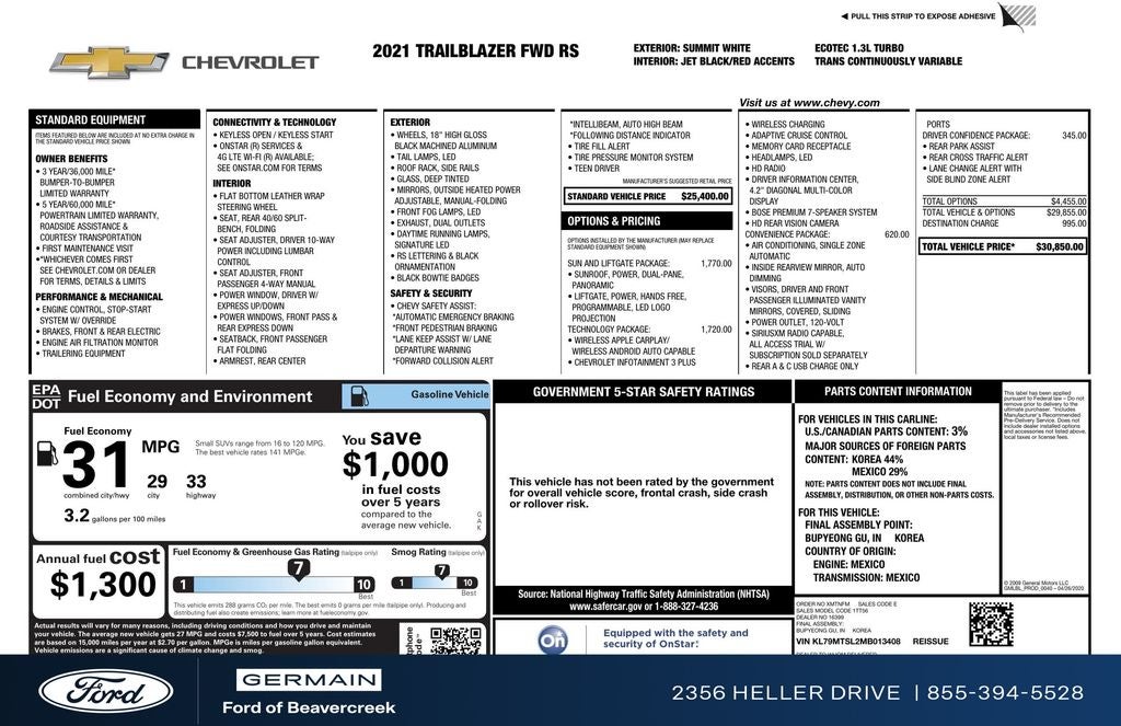 2021 Chevrolet TrailBlazer RS