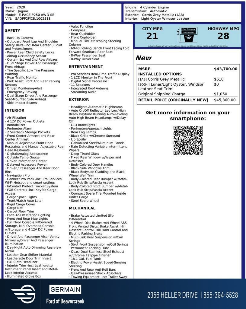 2020 Jaguar E-PACE SE