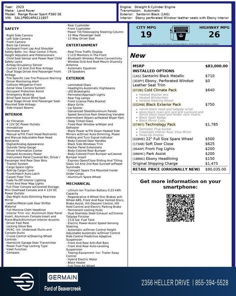 2023 Land Rover Range Rover Sport SE